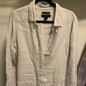 Tahari Light Gray Linen Shirt
